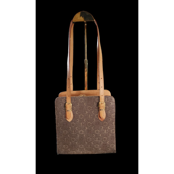 EL PORTAL Shoulder Bag Medium Purse Leather Trim and Strap - Picture 2 of 10